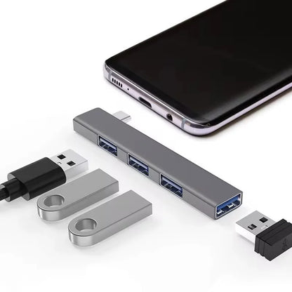 Hub USB-C 4 em 1 Tipo C – USB 3.0 para MacBook, Notebook e Celular