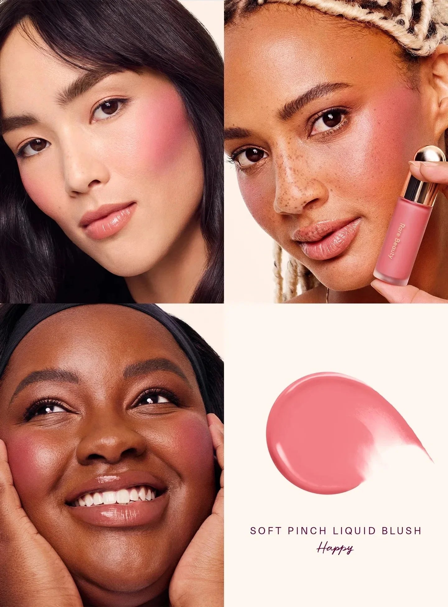 Rare Beauty Blush Líquido Multifuncional – Lábios, Olhos e Bochechas à Prova D’Água