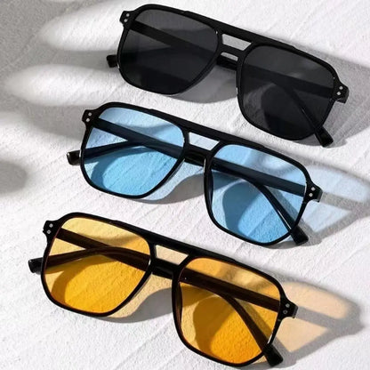 Óculos de Sol Retrô Quadrado Unissex UV – Proteção Solar para Praia e Viagem