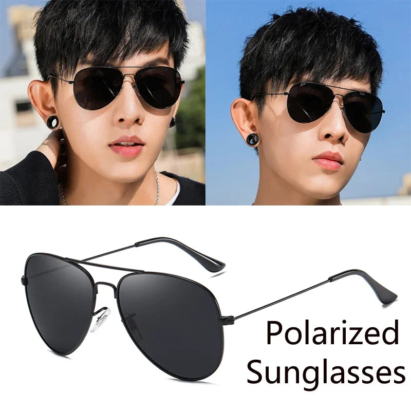 Óculos de Sol Quadrado Polarizado Unissex UV400 – Estilo Vintage para Dirigir e Pedalar