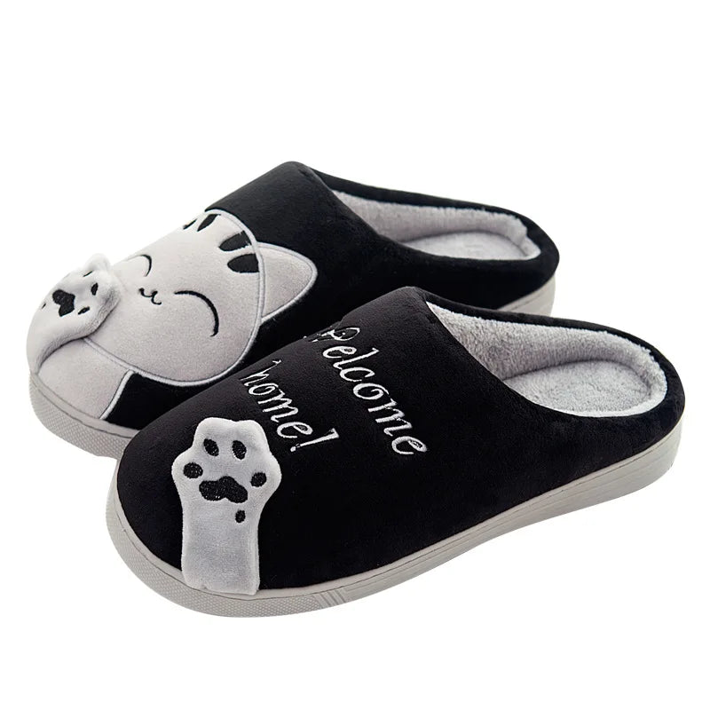 Pantufa de Inverno Gatinho Cartoon – Chinelo Quente e Macio para Casa (Unissex Casal)